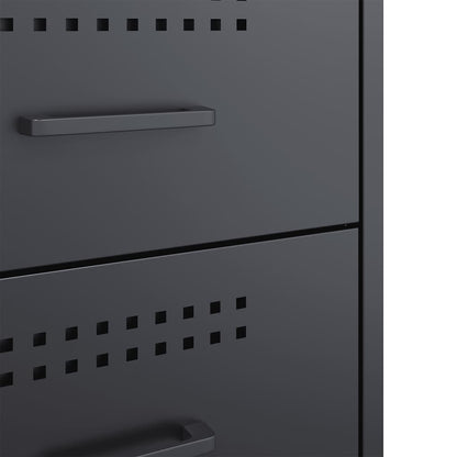 Comodino Antracite 36x39x50,5 cm in Acciaio - homemem39