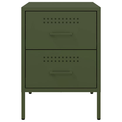 Comodini 2 pz Verde Oliva 36x39x50,5 cm in Acciaio - homemem39