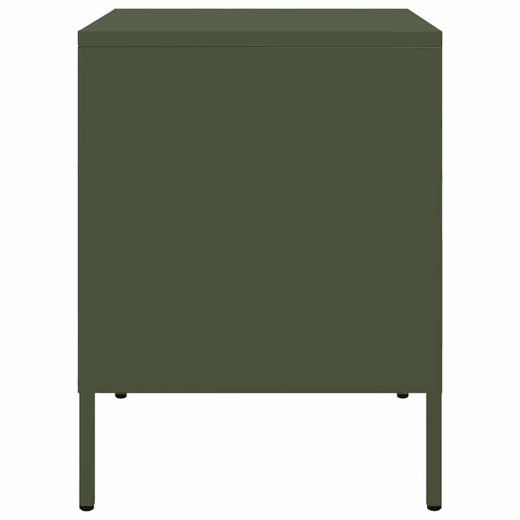 Comodini 2 pz Verde Oliva 36x39x50,5 cm in Acciaio - homemem39