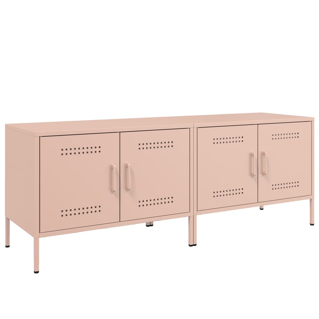 Mobili TV 2pz Rosa 68x39x50,5 cm in Acciaio - homemem39