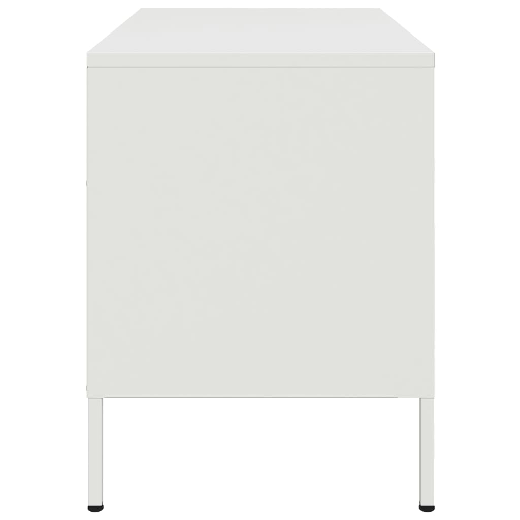 Mobile TV Bianco 68x39x50,5 cm in Acciaio - homemem39