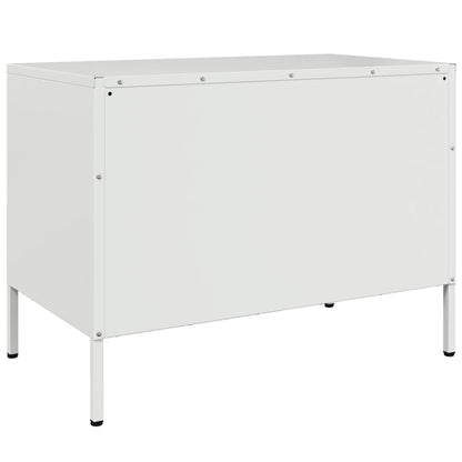Mobile TV Bianco 68x39x50,5 cm in Acciaio - homemem39