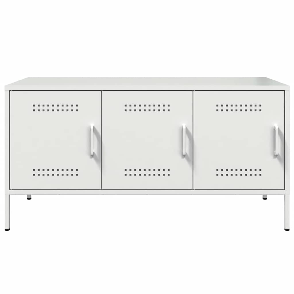 Mobile TV Bianco 100,5x39x50,5 cm in Acciaio - homemem39