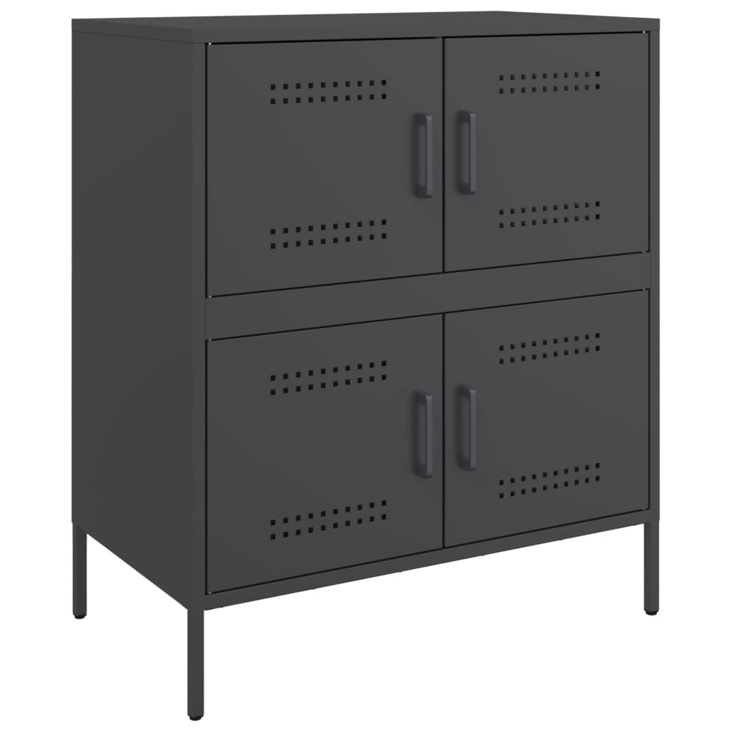 Credenza Nera 68x39x79 cm in Acciaio - homemem39