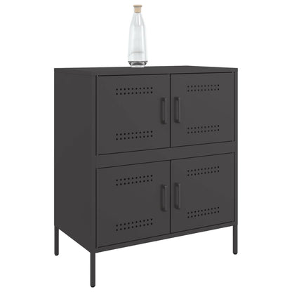 Credenza Nera 68x39x79 cm in Acciaio