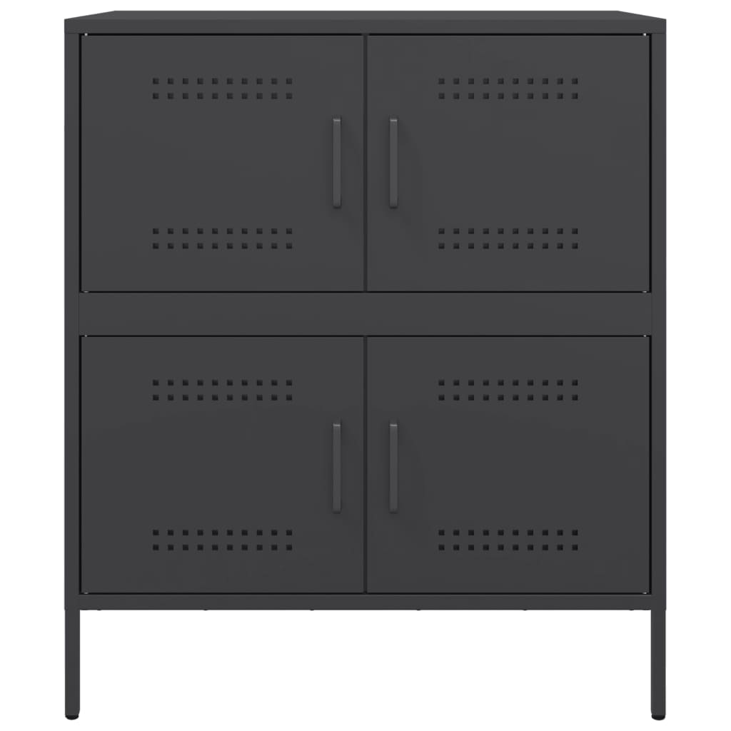 Credenza Nera 68x39x79 cm in Acciaio