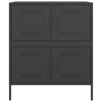 Credenza Nera 68x39x79 cm in Acciaio