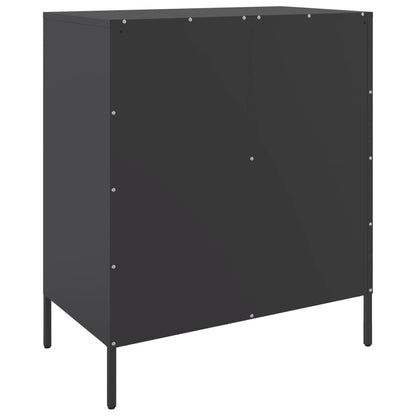 Credenza Nera 68x39x79 cm in Acciaio