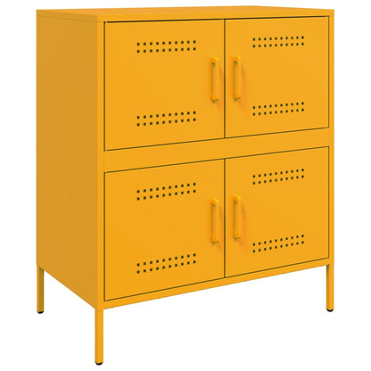 Credenza Giallo Senape 68x39x79 cm in Acciaio