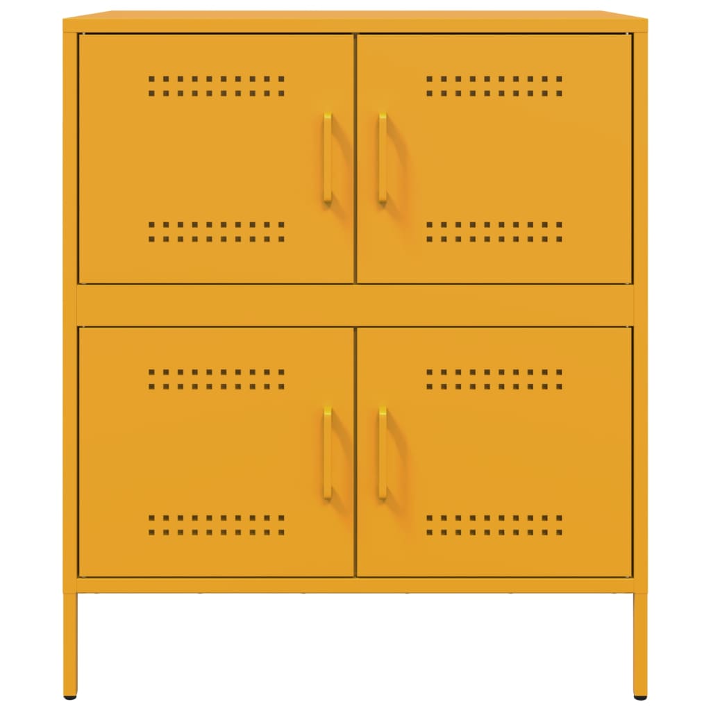 Credenza Giallo Senape 68x39x79 cm in Acciaio