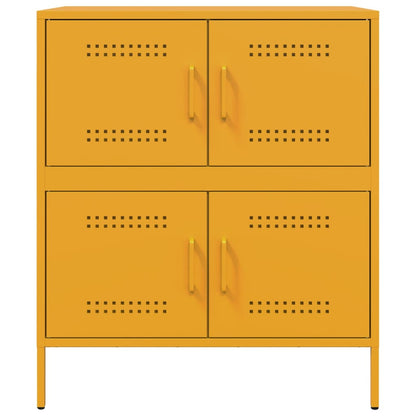 Credenza Giallo Senape 68x39x79 cm in Acciaio