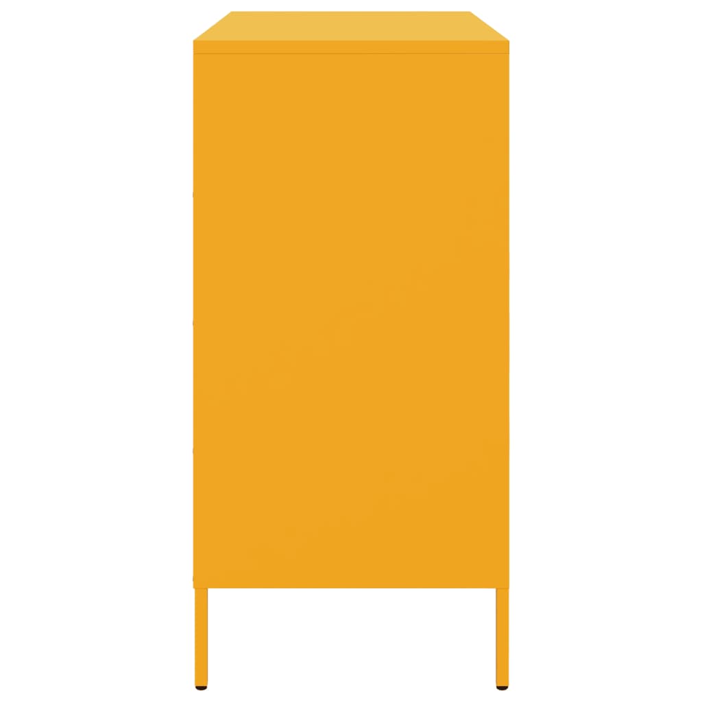 Credenza Giallo Senape 68x39x79 cm in Acciaio - homemem39