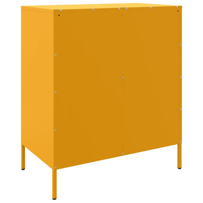 Credenza Giallo Senape 68x39x79 cm in Acciaio