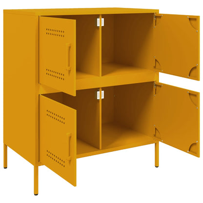 Credenza Giallo Senape 68x39x79 cm in Acciaio - homemem39