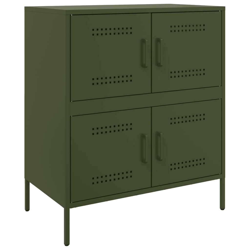 Credenza Verde Oliva 68x39x79 cm in Acciaio