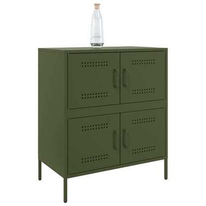 Credenza Verde Oliva 68x39x79 cm in Acciaio