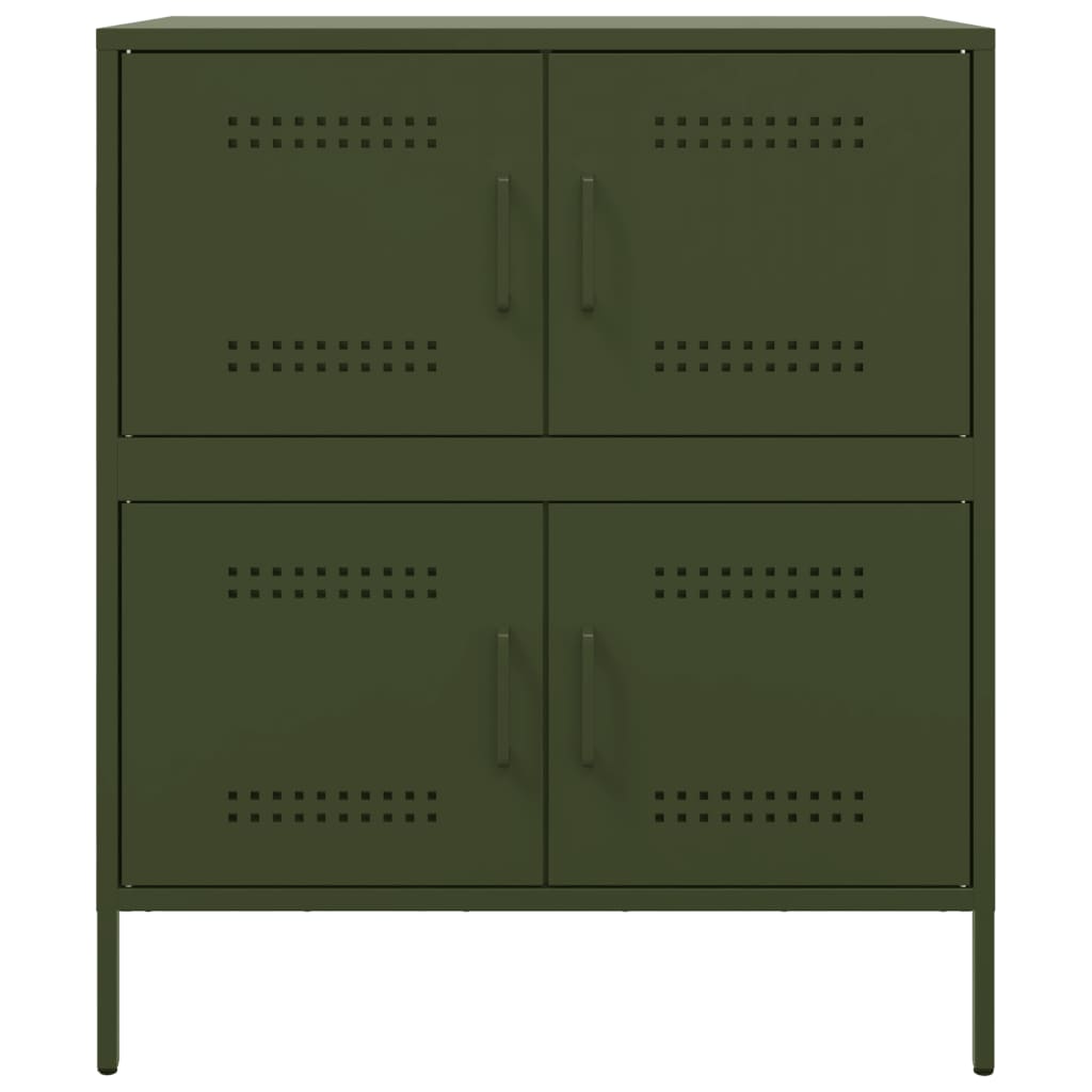 Credenza Verde Oliva 68x39x79 cm in Acciaio