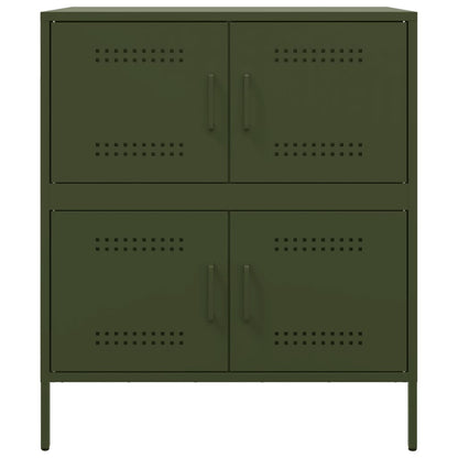 Credenza Verde Oliva 68x39x79 cm in Acciaio - homemem39