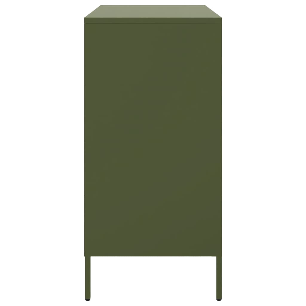 Credenza Verde Oliva 68x39x79 cm in Acciaio