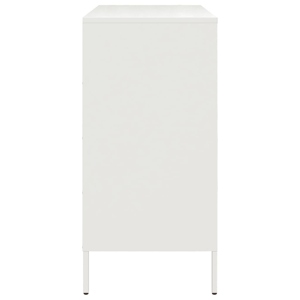 Credenza Bianca 68x39x79 cm in Acciaio - homemem39