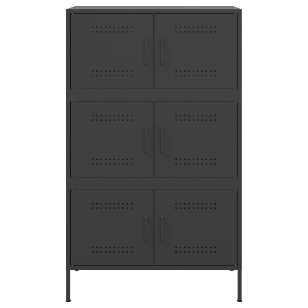 Credenza Nera 68x39x113 cm in Acciaio