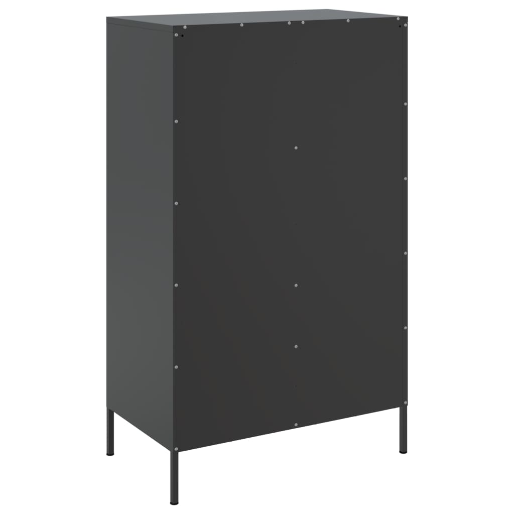 Credenza Nera 68x39x113 cm in Acciaio