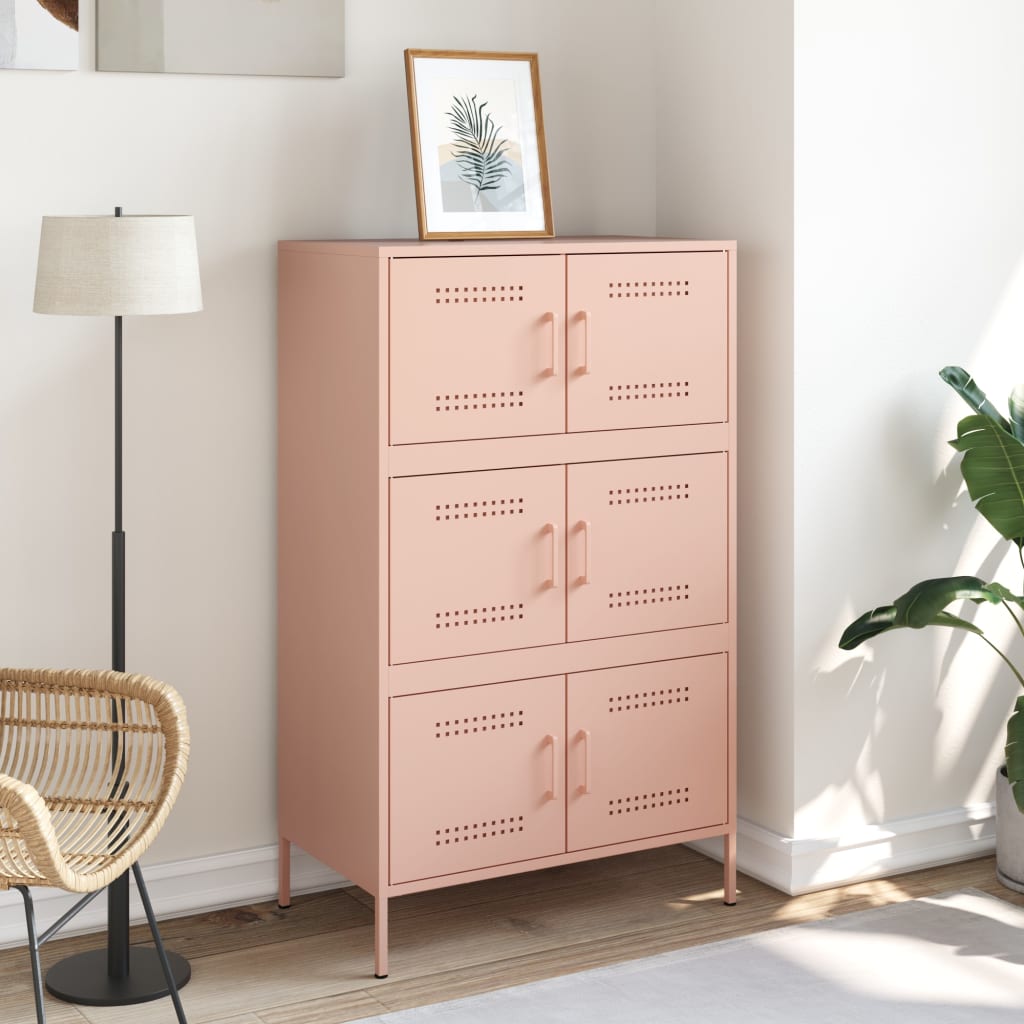 Credenza Rosa 68x39x113 cm in Acciaio - homemem39