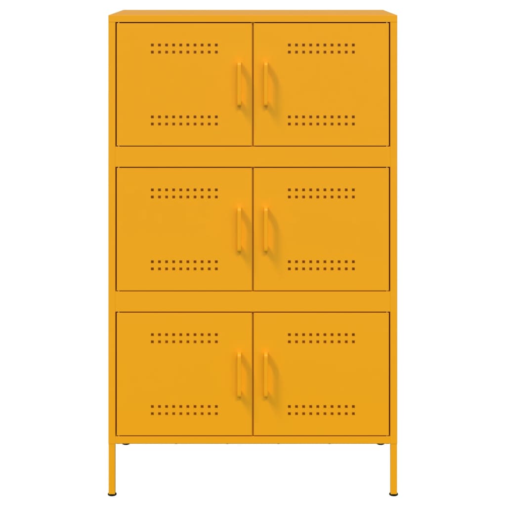 Credenza Giallo Senape 68x39x113 cm in Acciaio