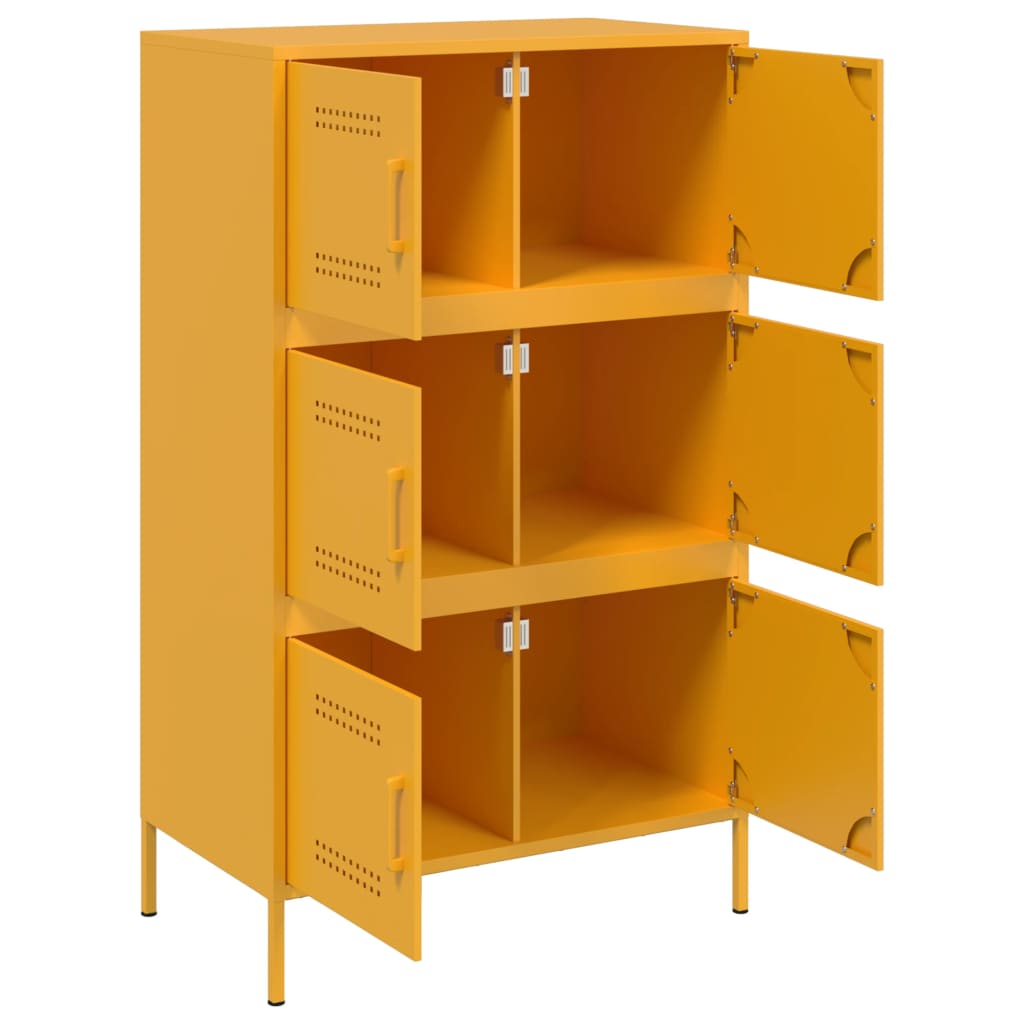 Credenza Giallo Senape 68x39x113 cm in Acciaio