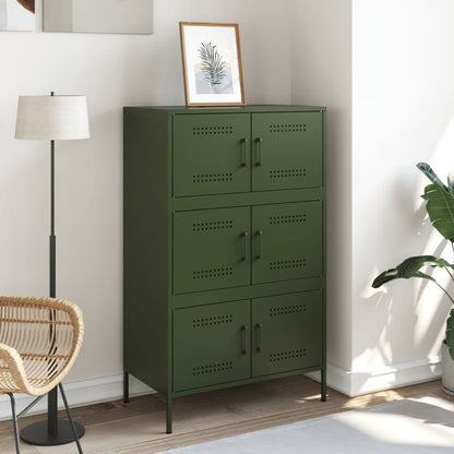 Credenza Verde Oliva 68x39x113 cm in Acciaio