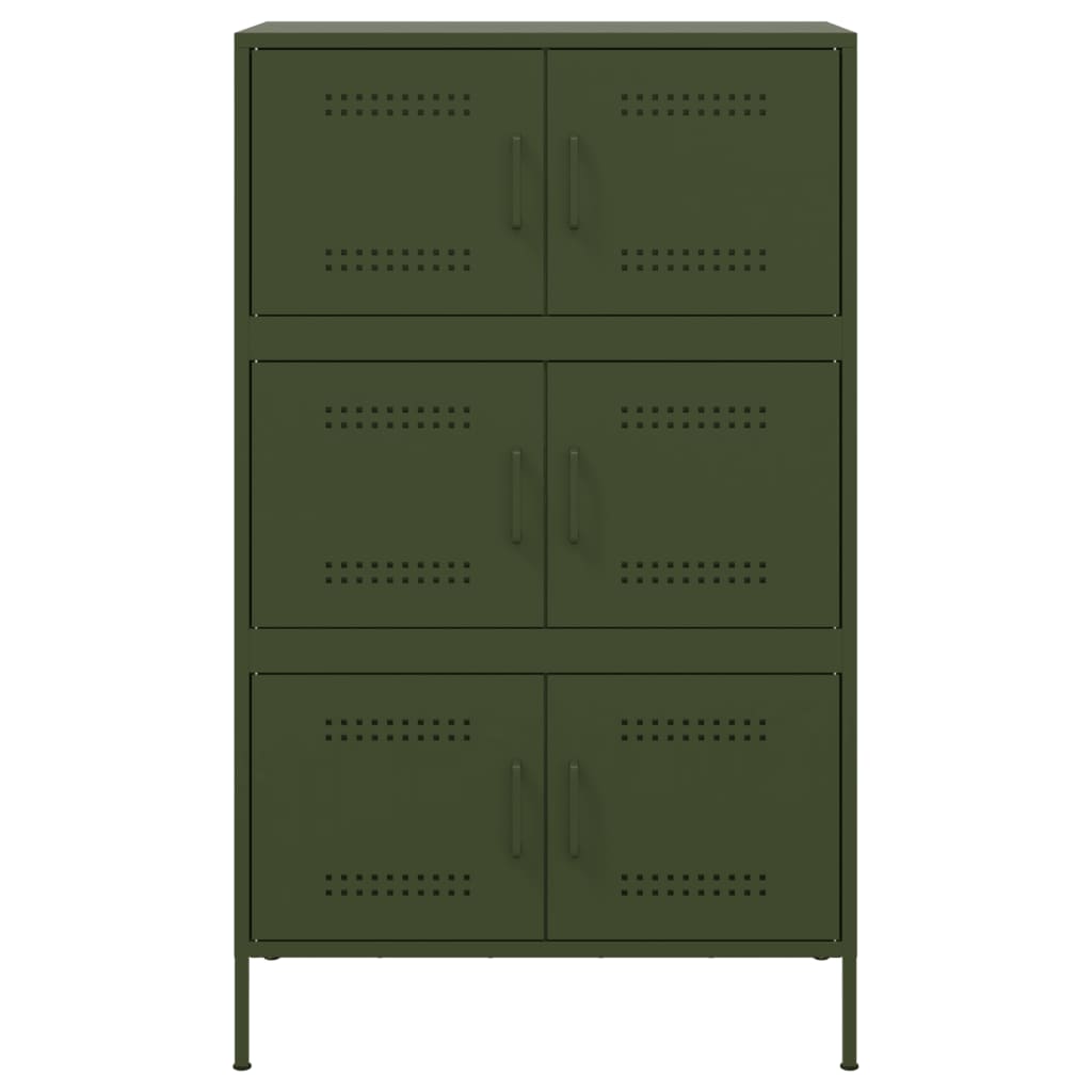 Credenza Verde Oliva 68x39x113 cm in Acciaio