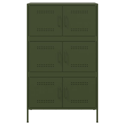 Credenza Verde Oliva 68x39x113 cm in Acciaio