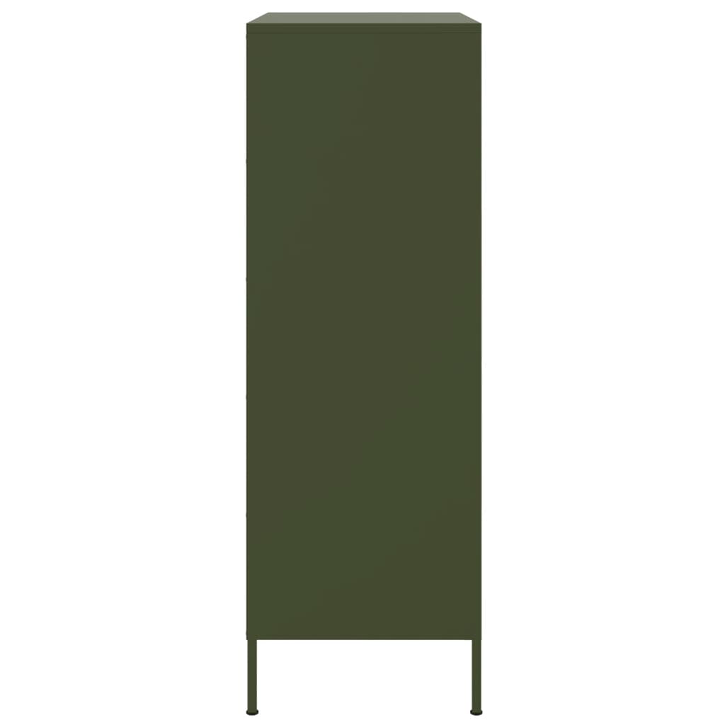 Credenza Verde Oliva 68x39x113 cm in Acciaio