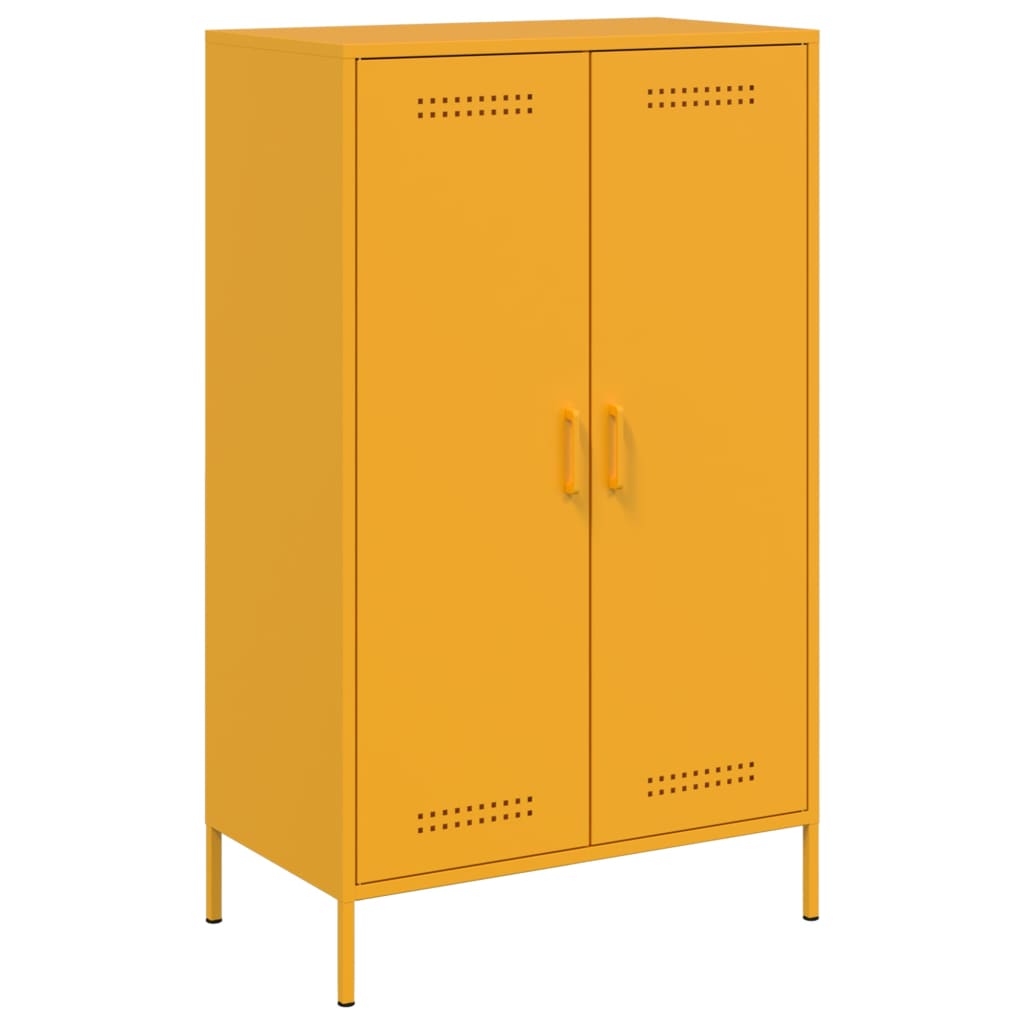 Credenza Giallo Senape 68x39x113 cm in Acciaio