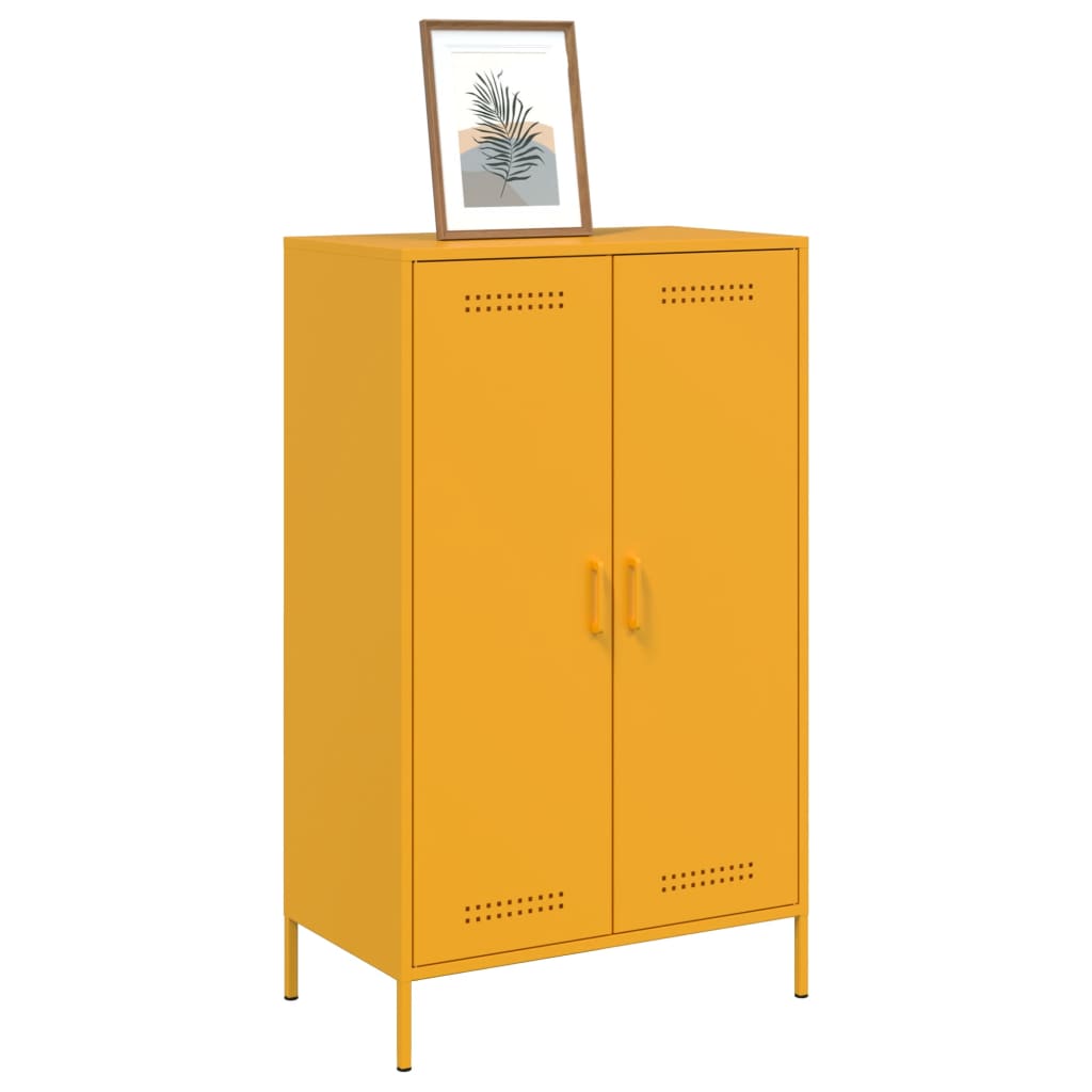 Credenza Giallo Senape 68x39x113 cm in Acciaio