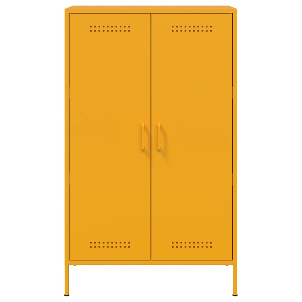 Credenza Giallo Senape 68x39x113 cm in Acciaio