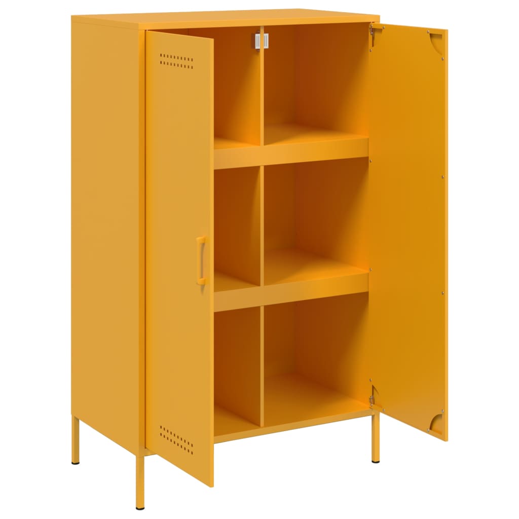 Credenza Giallo Senape 68x39x113 cm in Acciaio