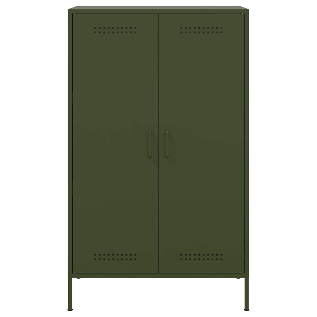 Credenza Verde Oliva 68x39x113 cm in Acciaio