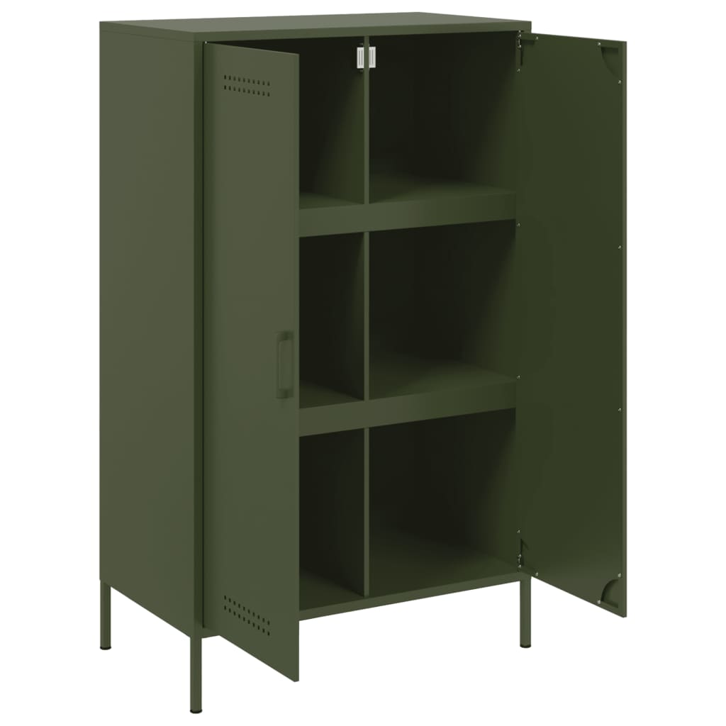 Credenza Verde Oliva 68x39x113 cm in Acciaio