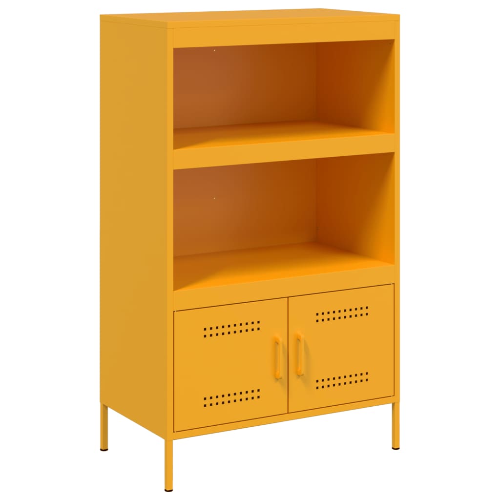 Credenza Giallo Senape 68x39x113 cm in Acciaio - homemem39