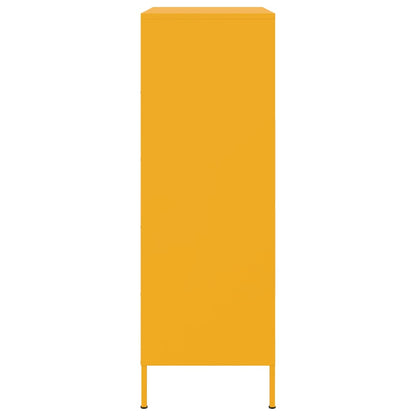 Credenza Giallo Senape 68x39x113 cm in Acciaio - homemem39