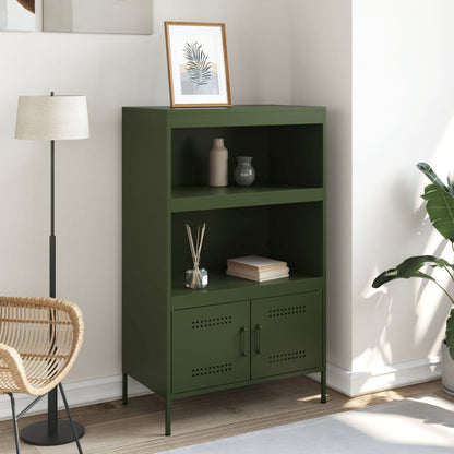 Credenza Verde Oliva 68x39x113 cm in Acciaio