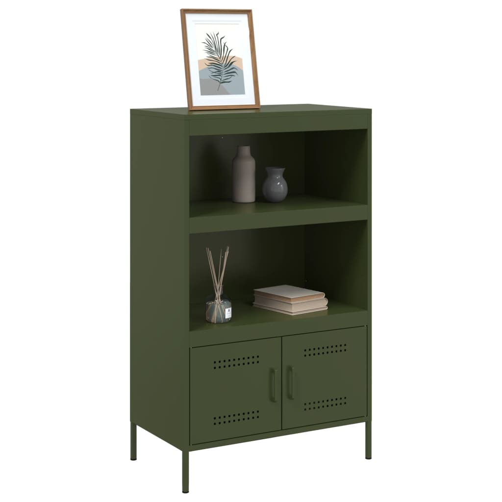 Credenza Verde Oliva 68x39x113 cm in Acciaio