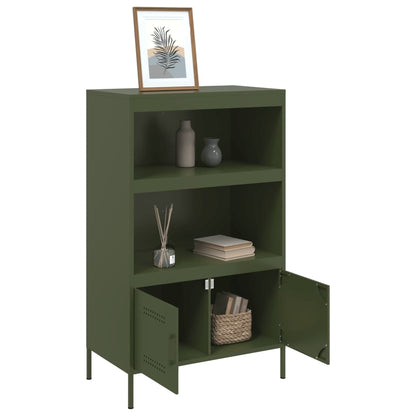 Credenza Verde Oliva 68x39x113 cm in Acciaio