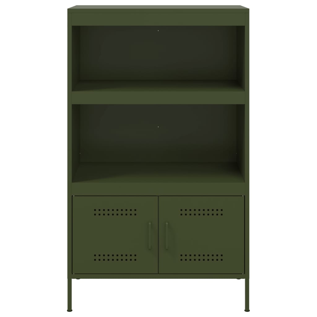 Credenza Verde Oliva 68x39x113 cm in Acciaio