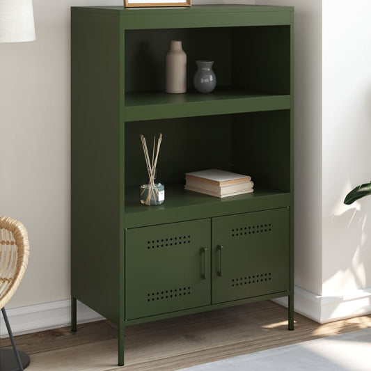 Credenza Verde Oliva 68x39x113 cm in Acciaio - homemem39