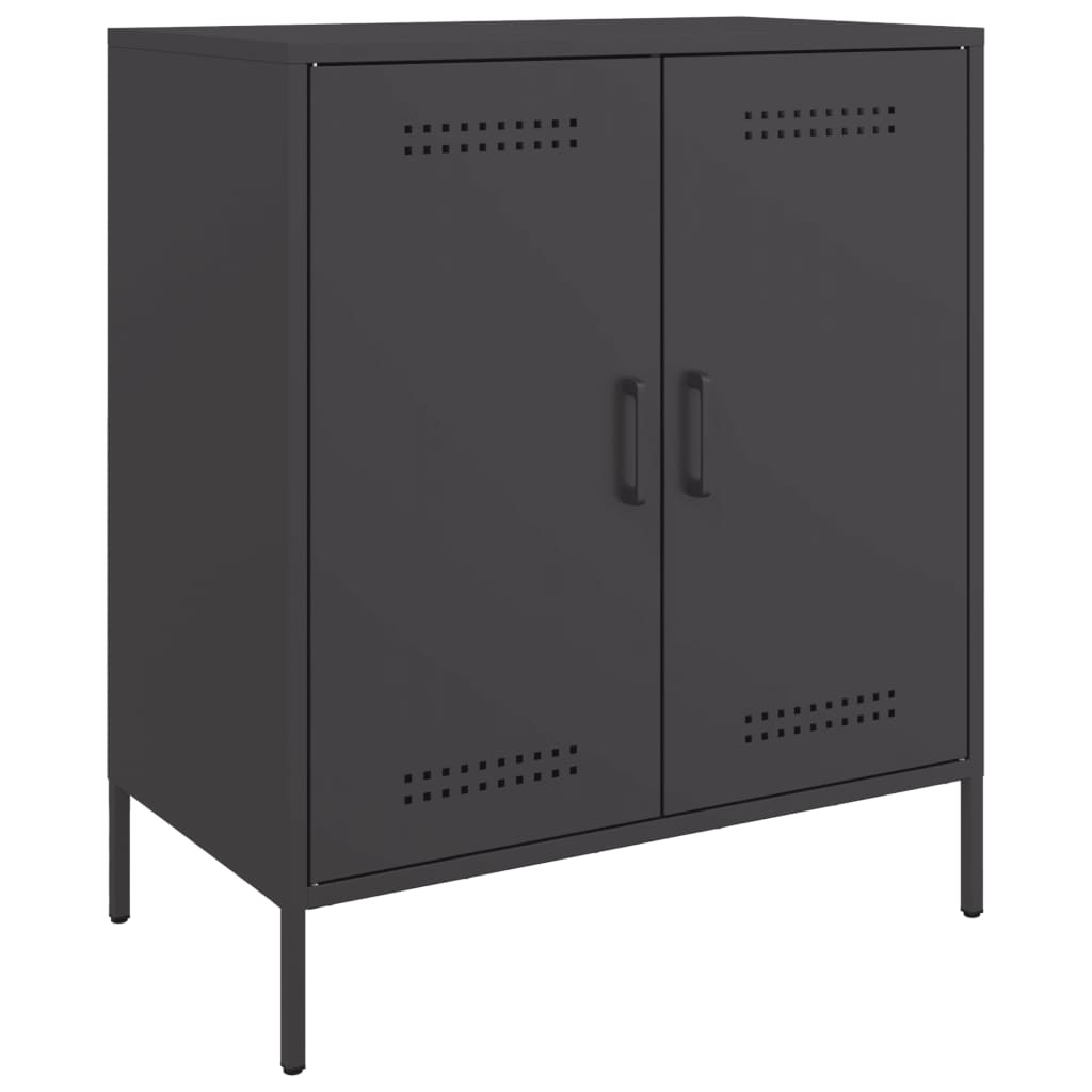 Credenza Nera 68x39x79 cm in Acciaio - homemem39