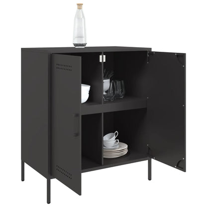 Credenza Nera 68x39x79 cm in Acciaio - homemem39