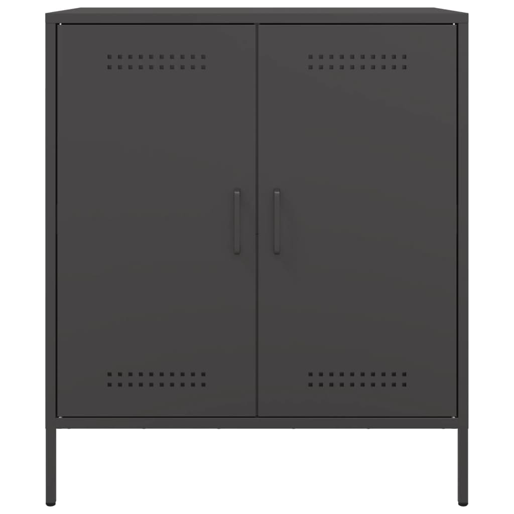 Credenza Nera 68x39x79 cm in Acciaio