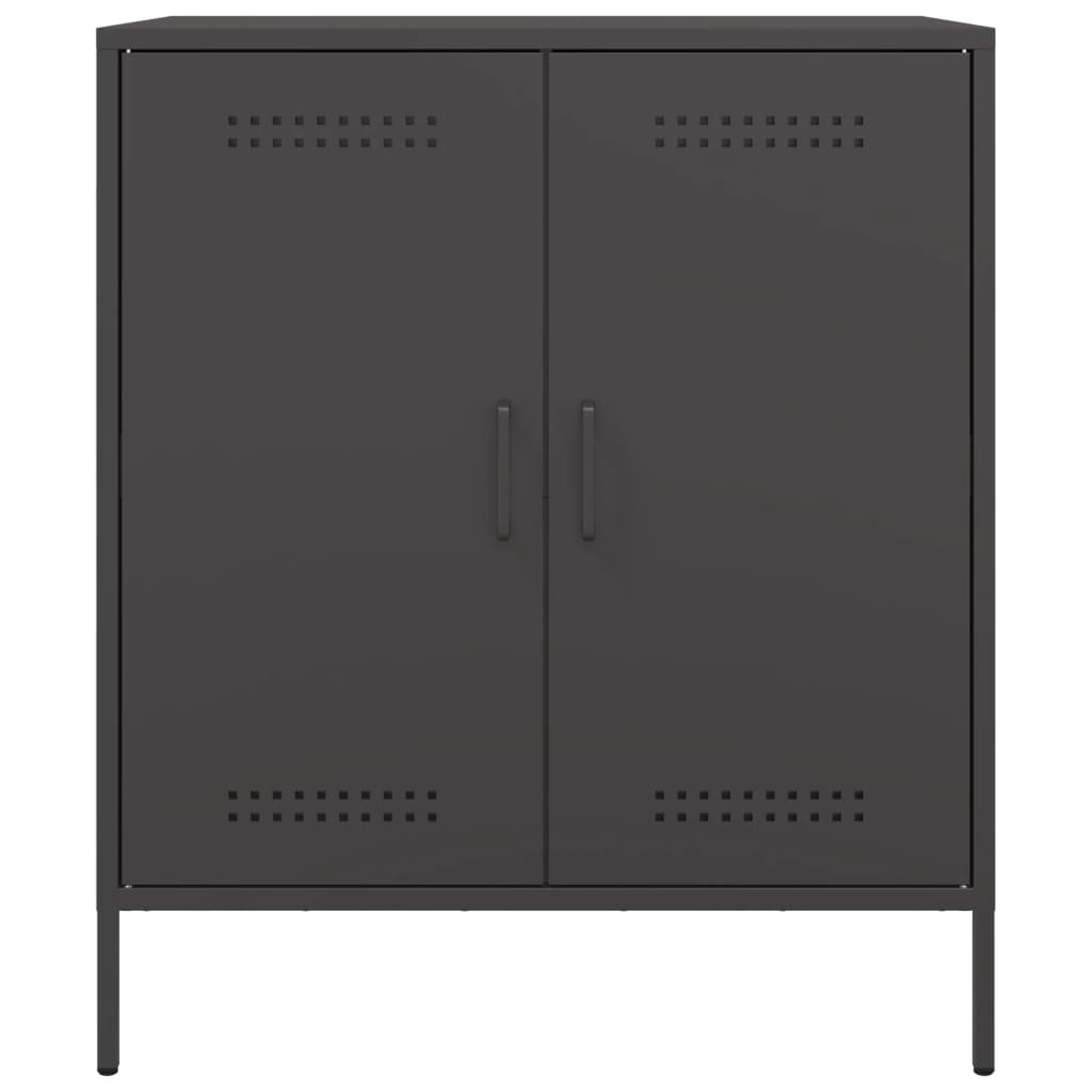 Credenza Nera 68x39x79 cm in Acciaio - homemem39